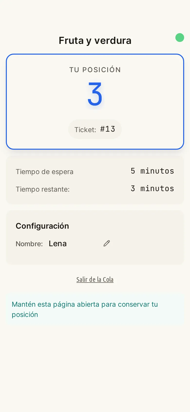 Smartphone de un cliente que muestra su posición y el tiempo de espera estimado