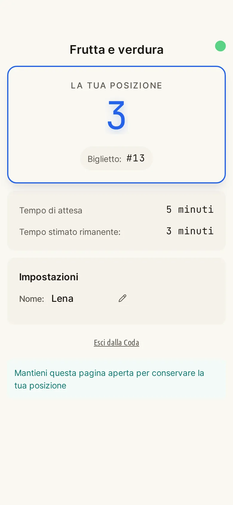 Smartphone di un cliente che mostra la posizione e il tempo di attesa stimato