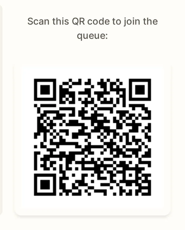 Printed QR code sign for your queue